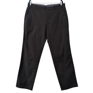 GAP Pants Mens 34x32 Dark Gray Tailored‎ Khakis Straight Fit Flat Front Preppy